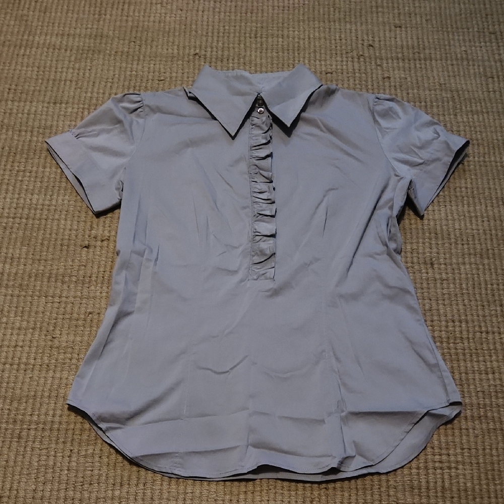 New York & Company Ruffle Front Blouse